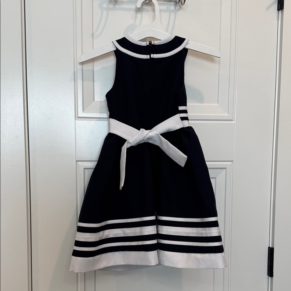 Bonnie Jean Navy and White Striped Formal Dress - Picture 3 of 3